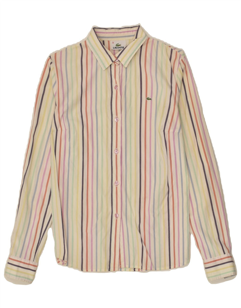 LACOSTE Womens Shirt Size 38 Medium Multicoloured Striped Cotton | Vintage Lacoste | Thrift | Second-Hand Lacoste | Used Clothing | Messina Hembry 