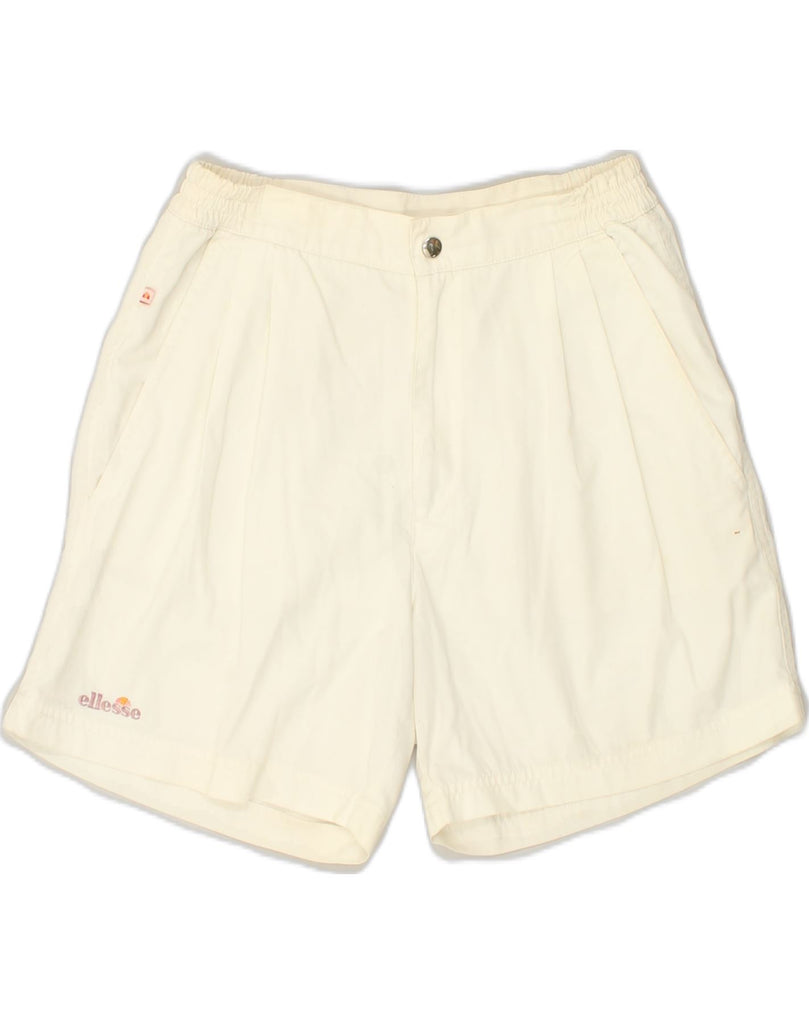 ELLESSE Womens Casual Shorts EU 38 Small W28 White Polyester | Vintage Ellesse | Thrift | Second-Hand Ellesse | Used Clothing | Messina Hembry 