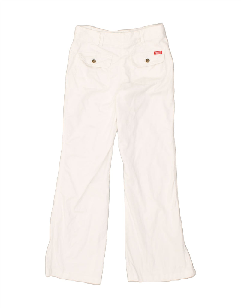 FLASH LIGHTS Womens Flare Casual Trousers US 6 Medium W27 L29 White Cotton | Vintage Flash Lights | Thrift | Second-Hand Flash Lights | Used Clothing | Messina Hembry 