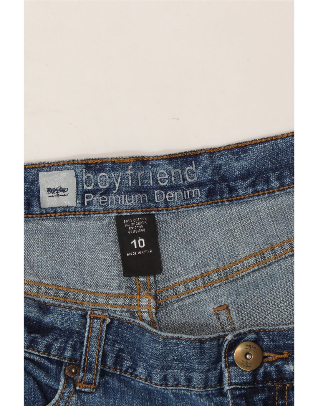 MOSSIMO Womens Boyfriend Denim Shorts US 10 Large W34  Blue Cotton Vintage Mossimo and Second-Hand Mossimo from Messina Hembry 