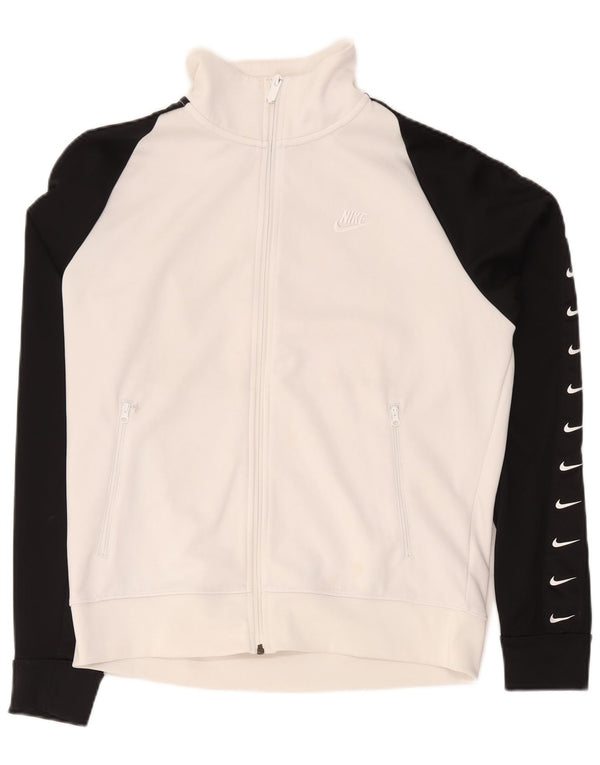 Nike Mens Graphic Tracksuit Top Jacket Medium White Colourblock Polyester