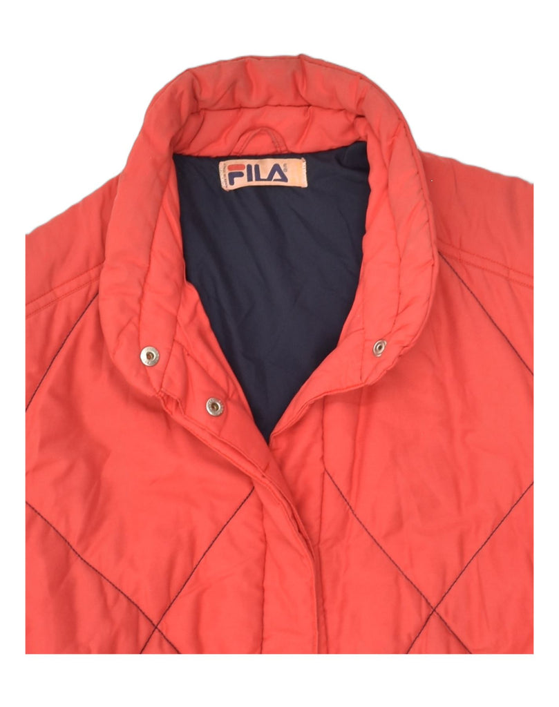 FILA Womens Quilted Jacket UK 16 Large Red | Vintage Fila | Thrift | Second-Hand Fila | Used Clothing | Messina Hembry 