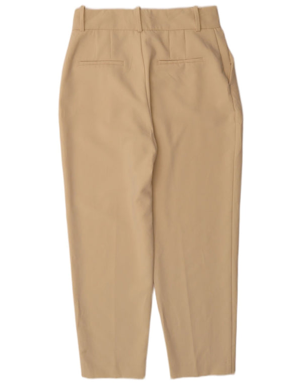 Zara Womens High Waist Tapered Chino Trousers Large W30 L30 Beige