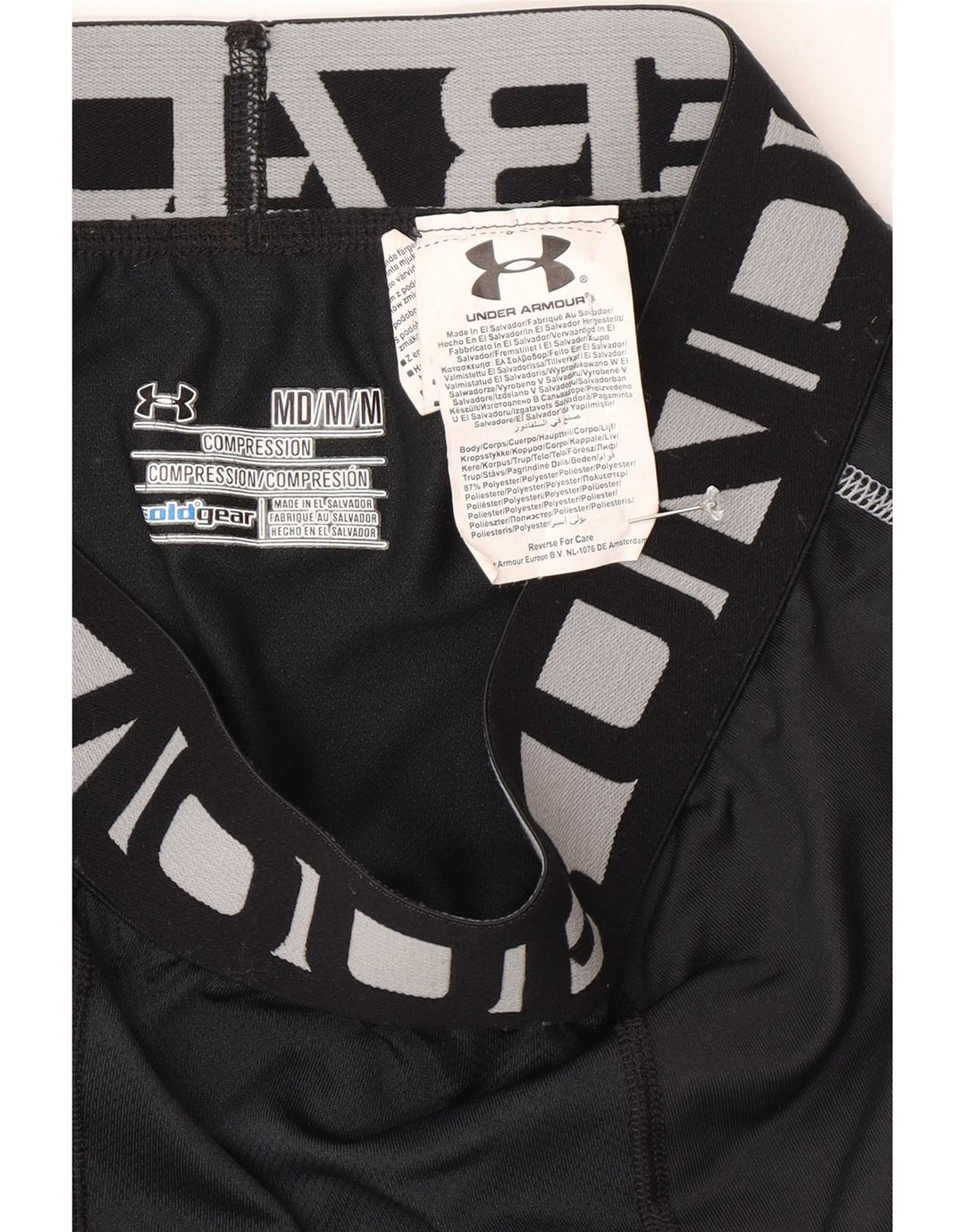 Under Armour Mens Graphic Leggings Medium Black Polyester