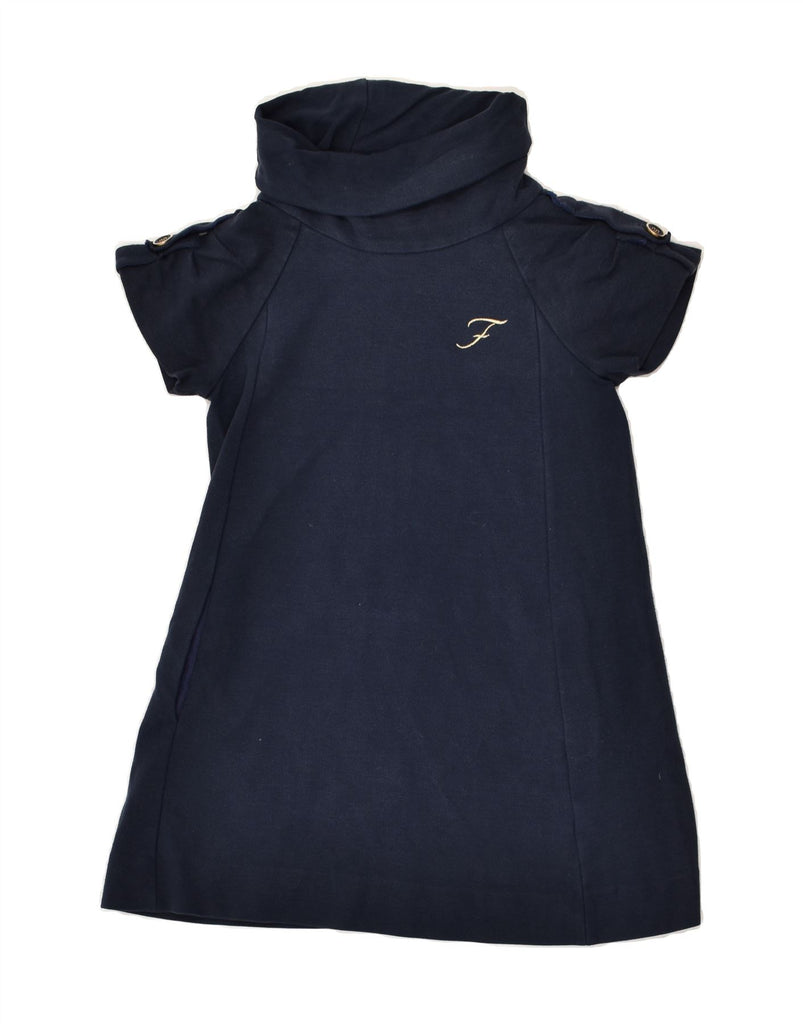 FAY Girls Roll Neck Basic Dress 7-8 Years Navy Blue Viscose | Vintage Fay | Thrift | Second-Hand Fay | Used Clothing | Messina Hembry 