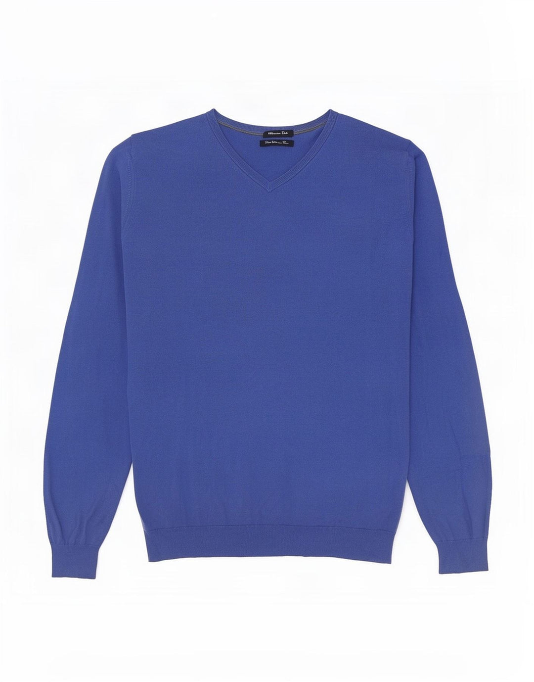 Massimo Dutti Mens V-Neck Jumper Sweater Medium Blue Cotton