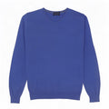 Massimo Dutti Mens V-Neck Jumper Sweater Medium Blue Cotton