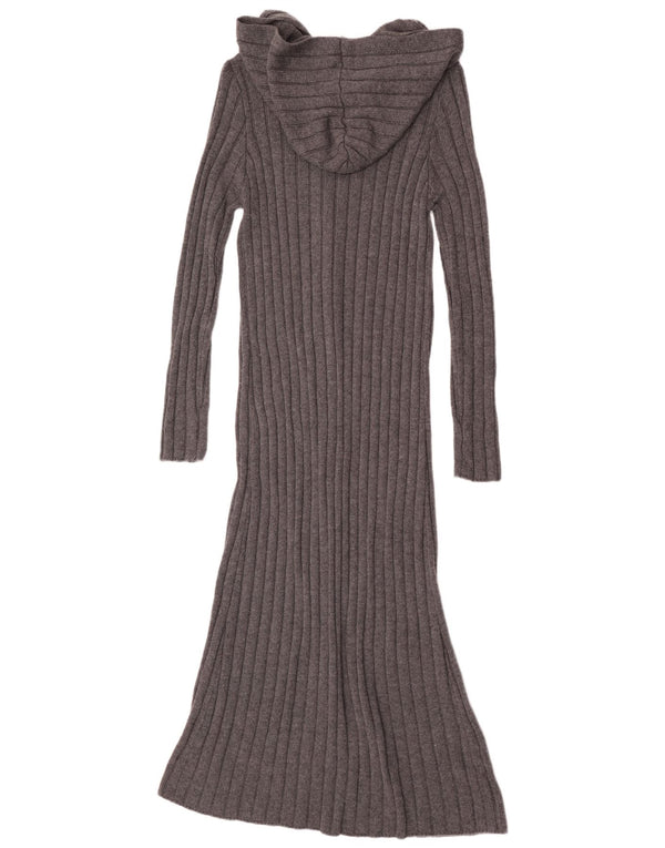Zara Womens Hooded Jumper Dress UK 10 Small Grey Nylon