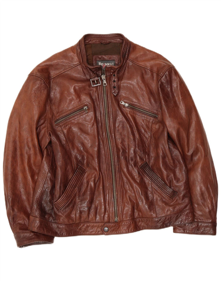 Vintage Mens Leather Jacket UK 38 Medium Brown Leather
