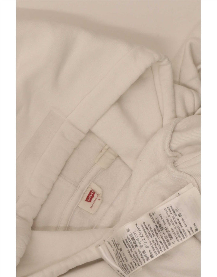 Levi's Womens Graphic Oversized Hoodie Jumper UK 10 Small White Colourblock