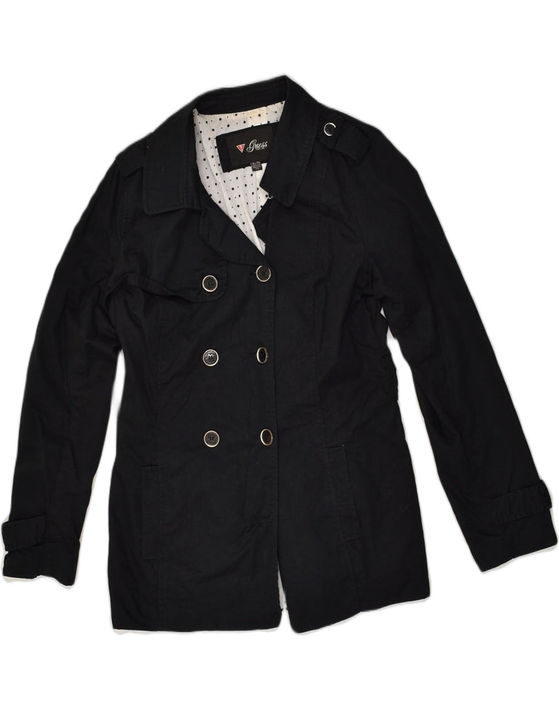 GUESS Womens Pea Coat UK 18 XL Black Cotton | Vintage Guess | Thrift | Second-Hand Guess | Used Clothing | Messina Hembry 