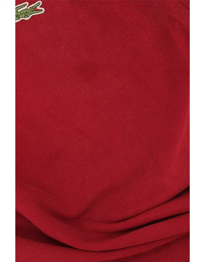 Lacoste Mens Polo Shirt Size 4 Medium Red Cotton