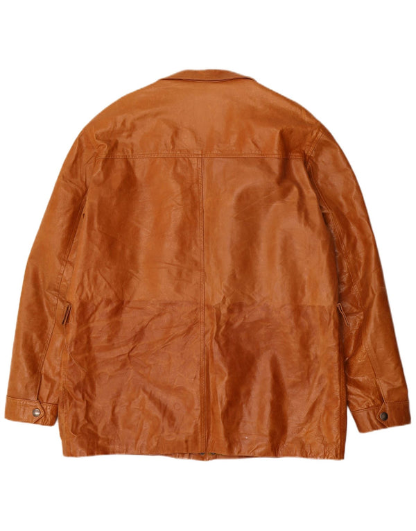 Vintage Mens Leather Jacket UK 42 XL Brown Leather