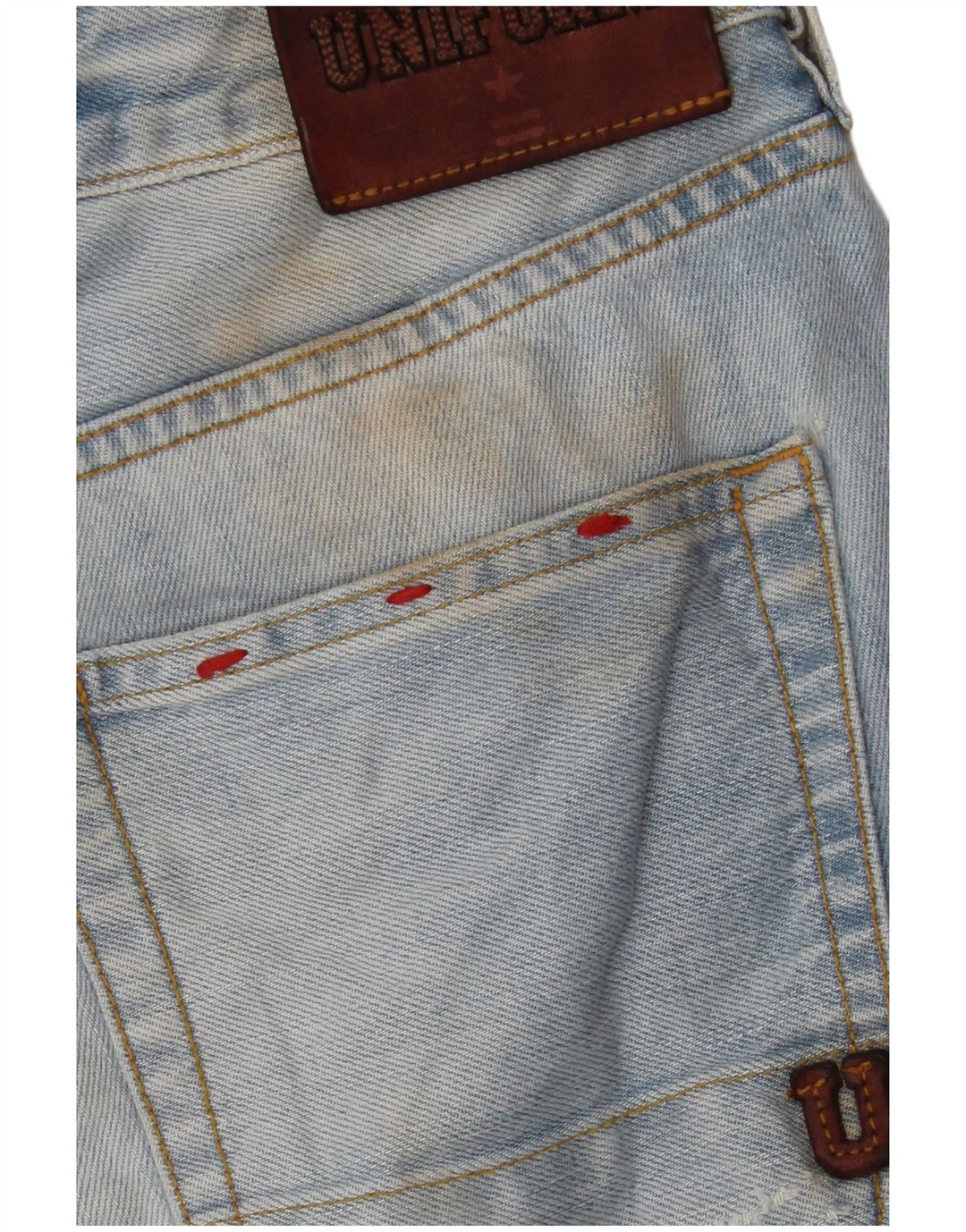 Uniform Mens Distressed Denim Shorts W30 Medium Blue Cotton