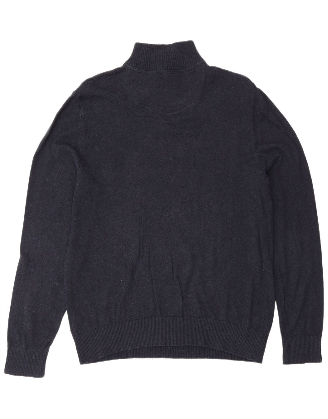 Fat Face Mens Zip Neck Jumper Sweater Large Navy Blue Cotton