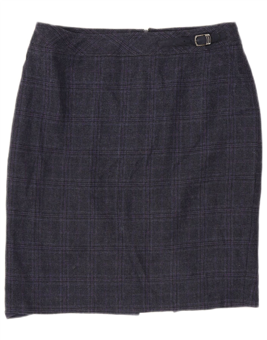 Luisa Spagnoli Womens Pencil Skirt IT 46 Large W36 Navy Blue Check