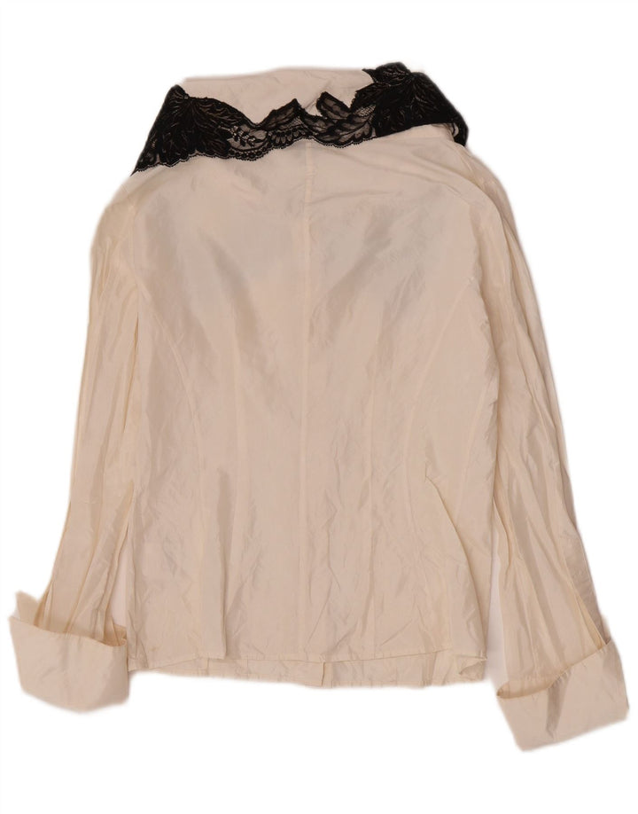 Gianfranco Ferre Womens Shirt Blouse IT 44 Medium Off White Floral