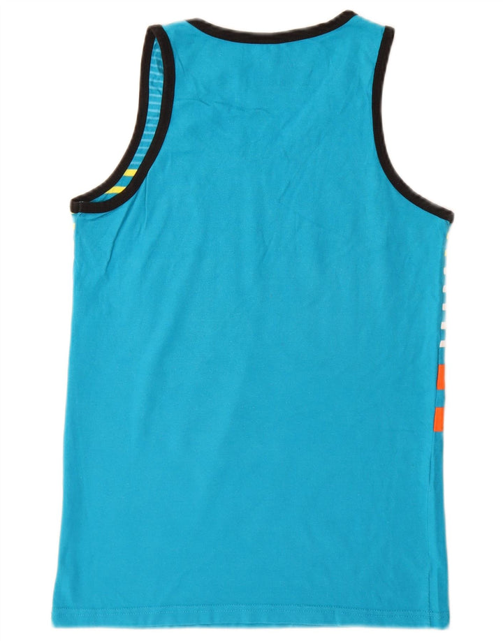Hard Rock Cafe Mens Malta Vest Top Small Blue Striped Cotton