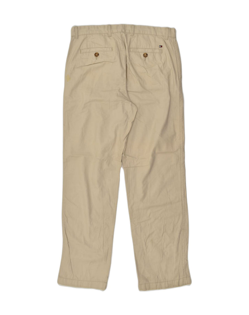 TOMMY HILFIGER Mens Straight Chino Trousers W33 L32 Beige Cotton | Vintage Tommy Hilfiger | Thrift | Second-Hand Tommy Hilfiger | Used Clothing | Messina Hembry 