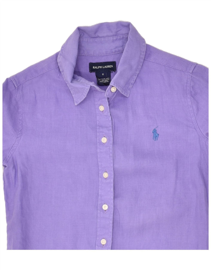 RALPH LAUREN Girls Shirt 7-8 Years Purple Linen | Vintage Ralph Lauren | Thrift | Second-Hand Ralph Lauren | Used Clothing | Messina Hembry 