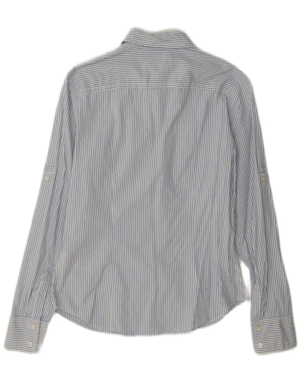 Tommy Hilfiger Womens Long Sleeve Shirt UK 8 Small Blue Striped Cotton