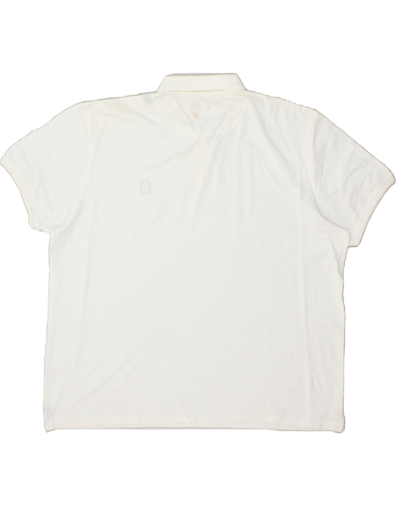 REFRIGUE Mens Polo Shirt 3XL White Cotton | Vintage Refrigue | Thrift | Second-Hand Refrigue | Used Clothing | Messina Hembry 