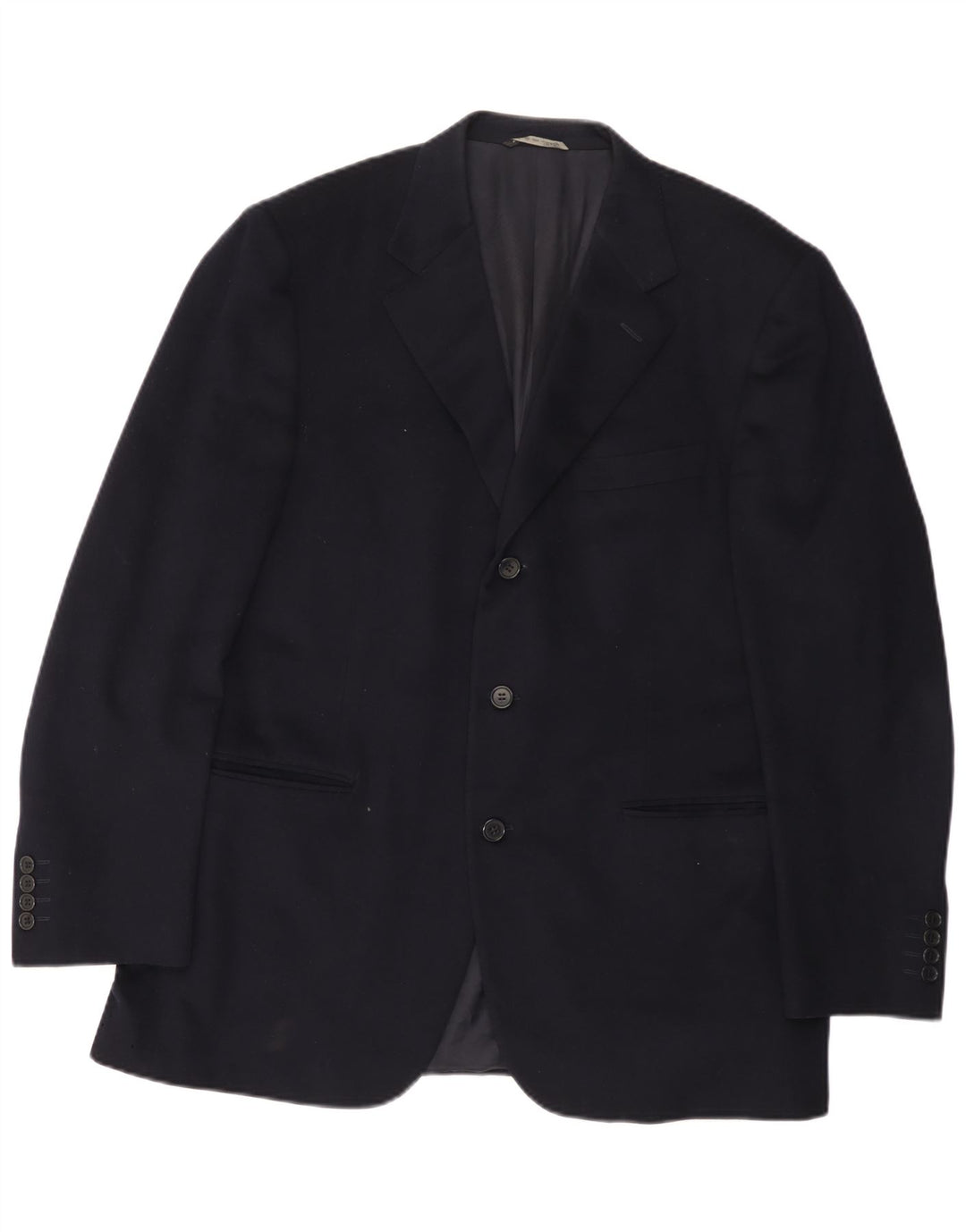 Canali Mens 3 Button Blazer Jacket IT 52 XL Navy Blue Wool