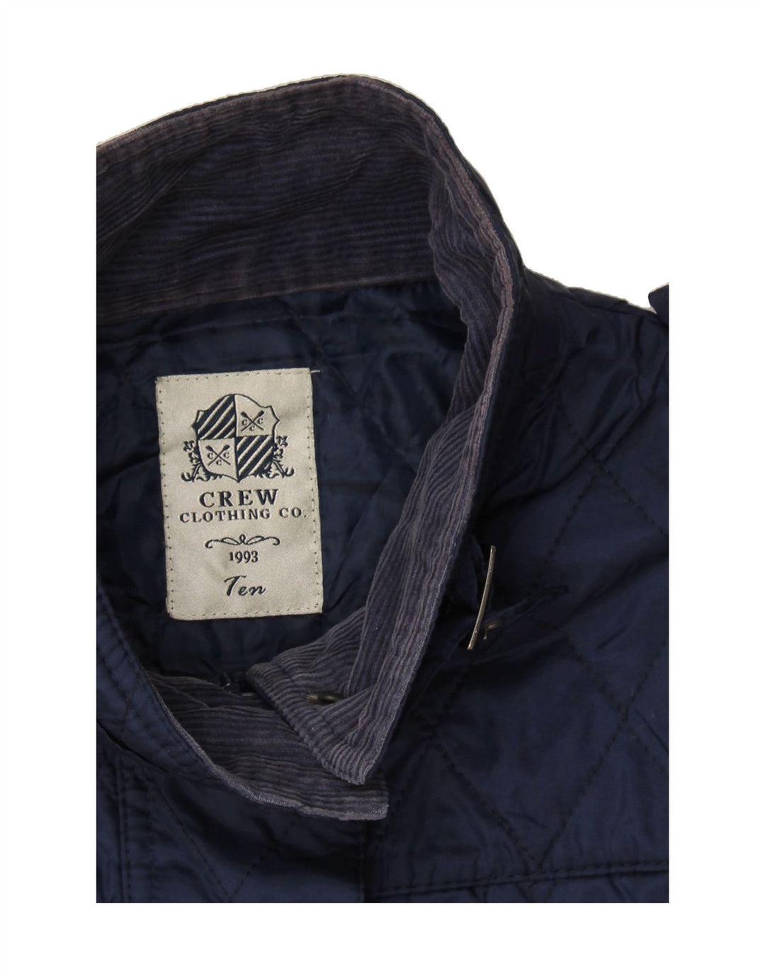 J. CREW Womens Quilted Jacket US 10 Large Navy Blue Nylon Vintage J. Crew and Second-Hand J. Crew from Messina Hembry 