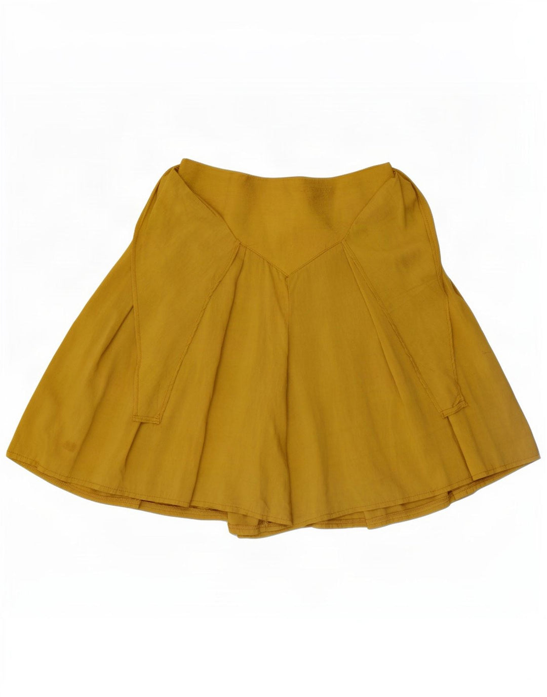 Vintage Womens Skort Mini Skirt W26 Small Yellow Viscose