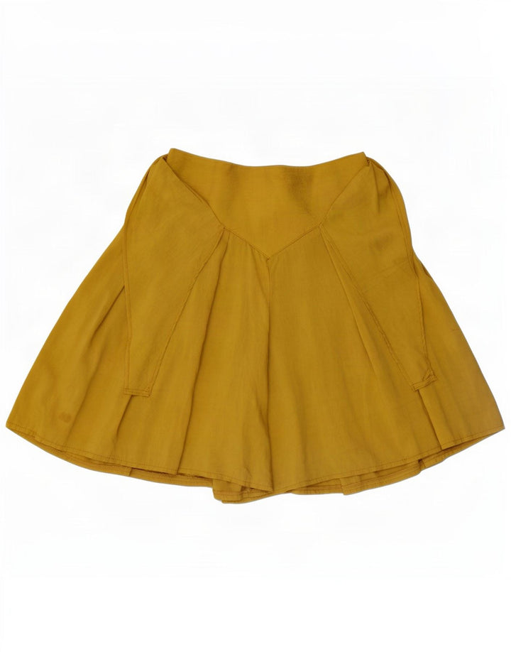 Vintage Womens Skort Mini Skirt W26 Small Yellow Viscose