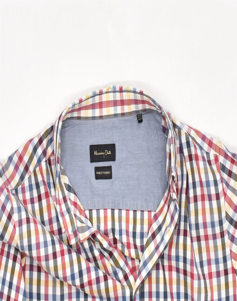 MASSIMO DUTTI Mens Shirt XL Multicoloured Check Cotton | Vintage | Thrift | Second-Hand | Used Clothing | Messina Hembry 