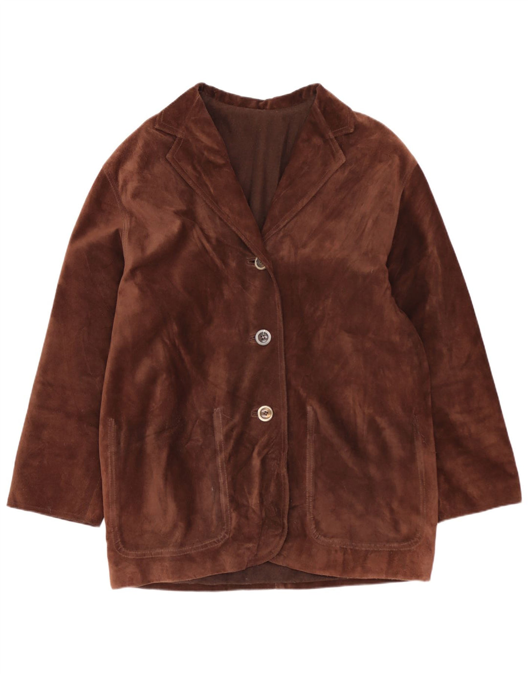 Vintage Womens Oversized Suede Jacket EU 40 Medium Brown Leather