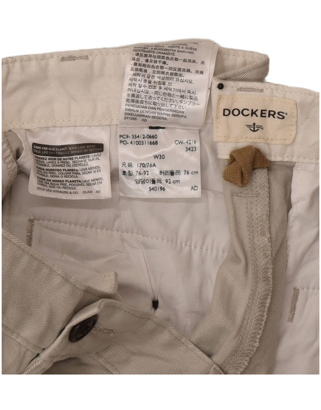 Dockers Mens Cargo Shorts W30 Medium  Beige Cotton