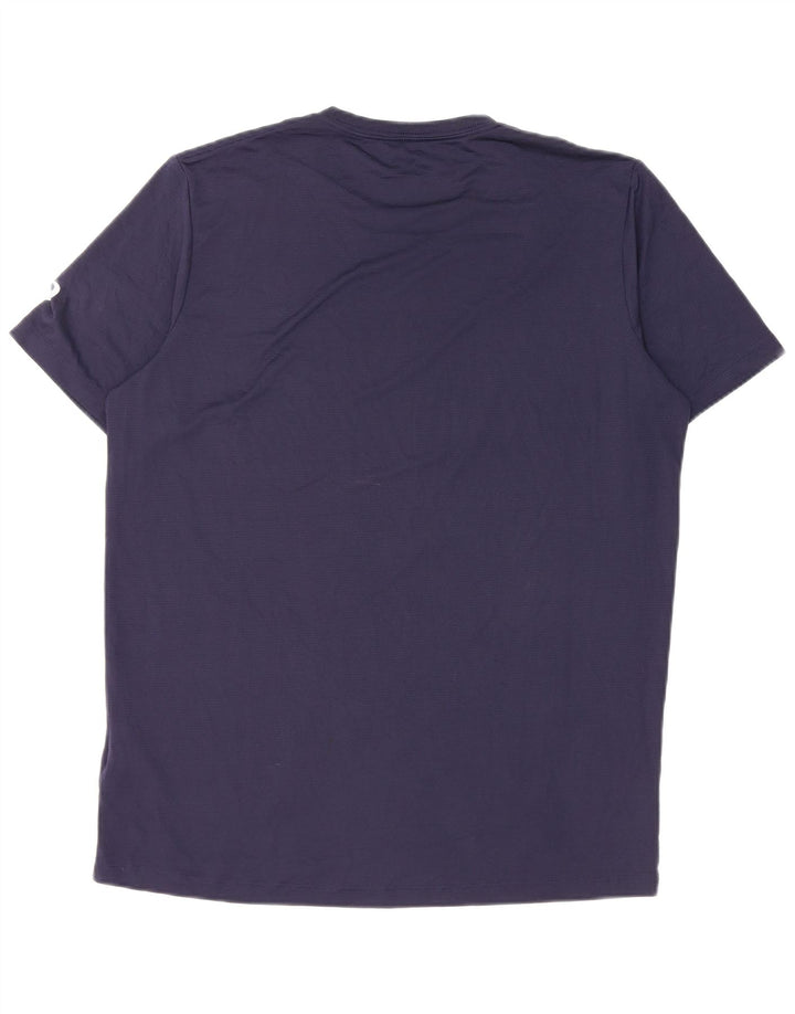 Asics Mens Graphic T-Shirt Top Large Navy Blue Polyester