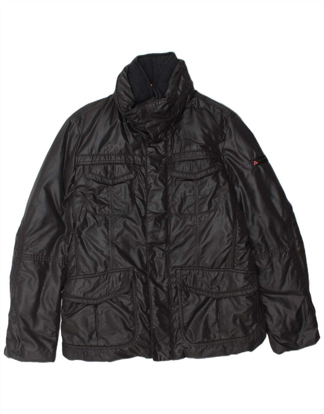 PEUTEREY Mens Hooded Utility Jacket IT 52 Large Black Polyamide