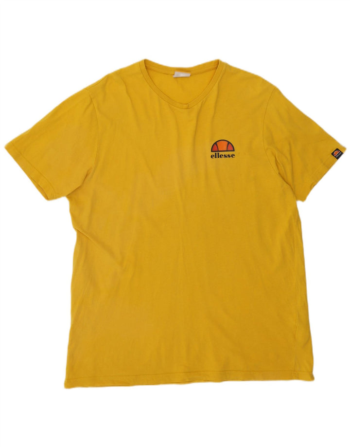 Ellesse Mens T-Shirt Top Medium Yellow Cotton