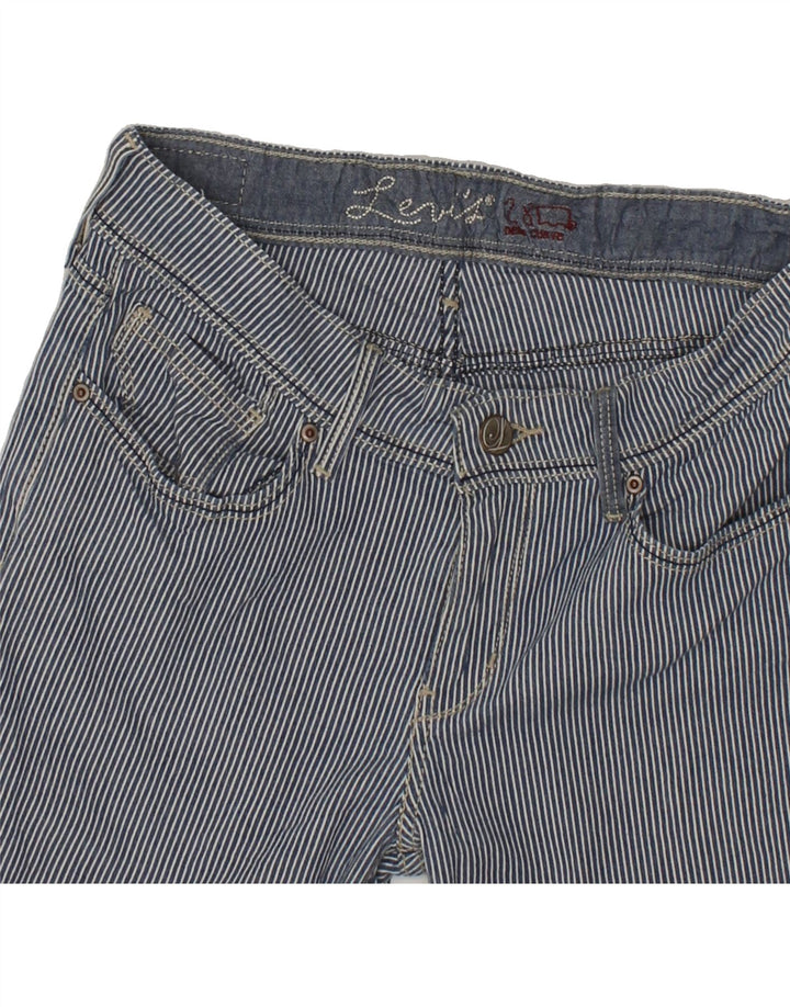 LEVI'S Womens Casual Shorts W28 Medium Navy Blue Pinstripe Cotton Vintage Levi's and Second-Hand Levi's from Messina Hembry 