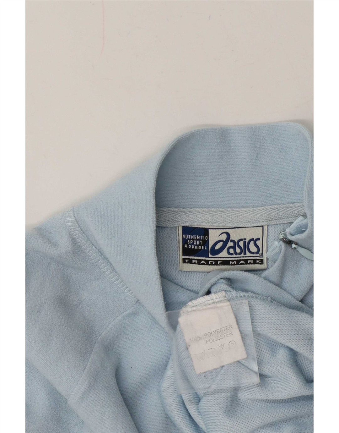 Asics Womens Zip Neck Fleece Jumper UK 12 Medium Blue Polyester