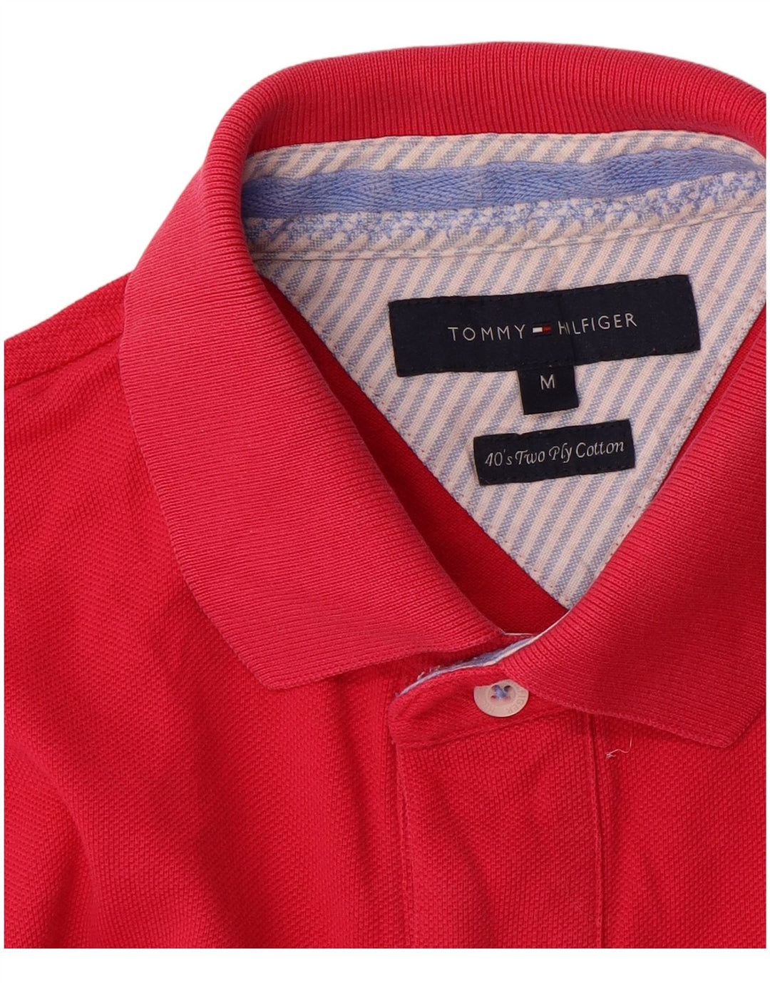 Tommy Hilfiger Mens Polo Shirt Medium Pink Cotton