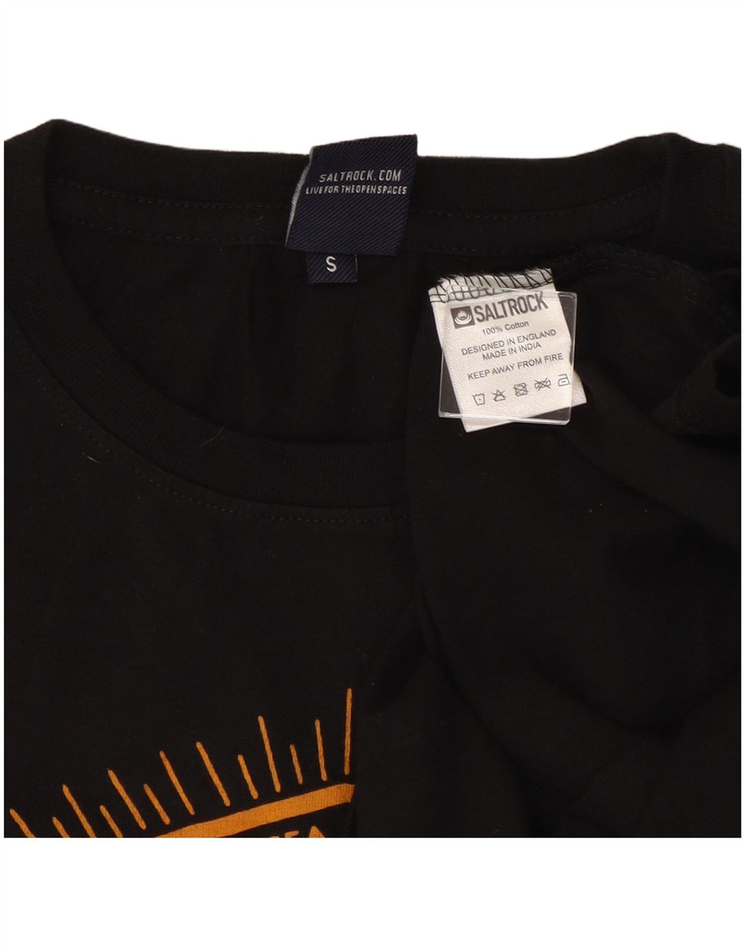 Saltrock Mens Graphic T-Shirt Top Small Black Cotton