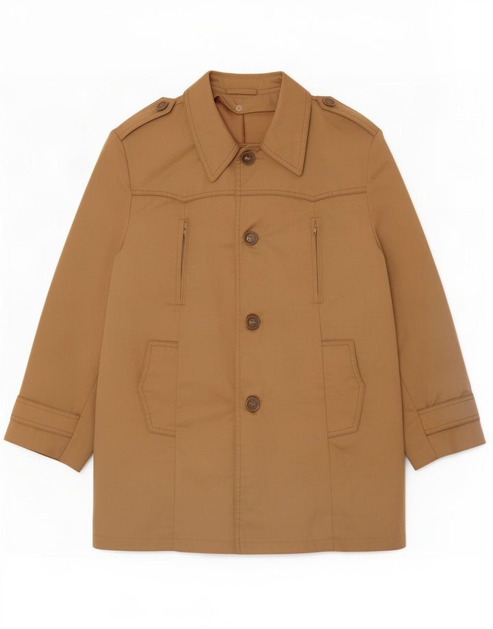 Vintage Mens Trench Coat UK 40 Large Beige