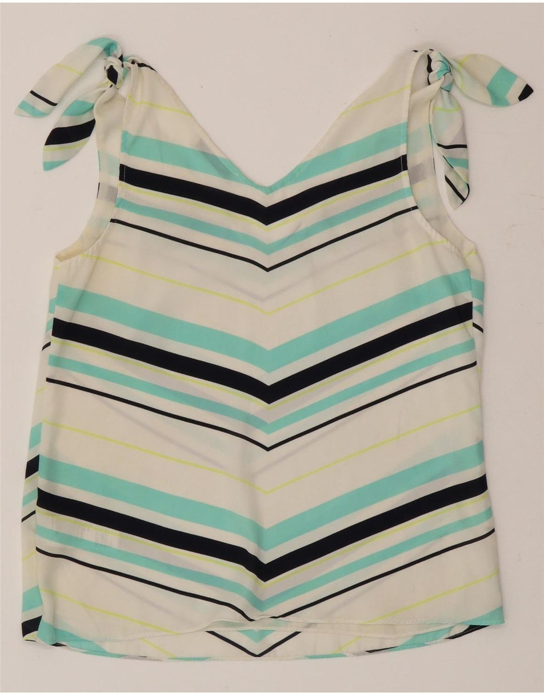 Oasis Womens Sleeveless Blouse Top UK 12 Medium White Striped Polyester