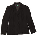 Benetton Womens 3 Button Blazer Jacket IT 42 Medium Black Polyester