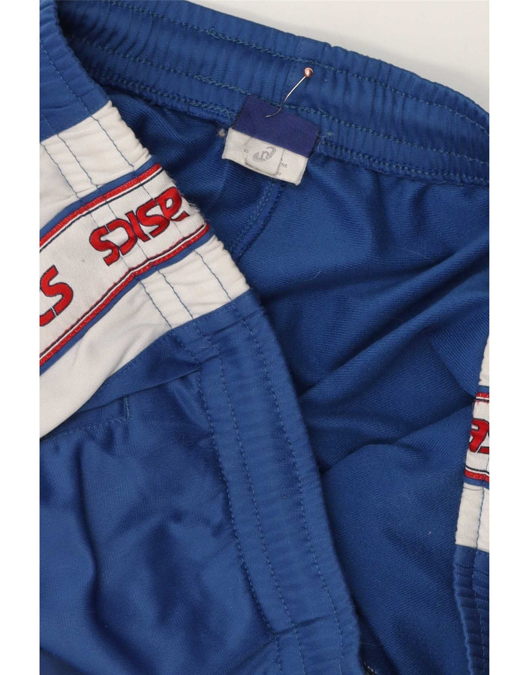 Asics Mens Graphic Tracksuit Trousers Large Blue Colourblock Polyester