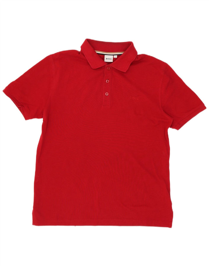 Hugo Boss Boys Polo Shirt 13-14 Years Small Red Cotton
