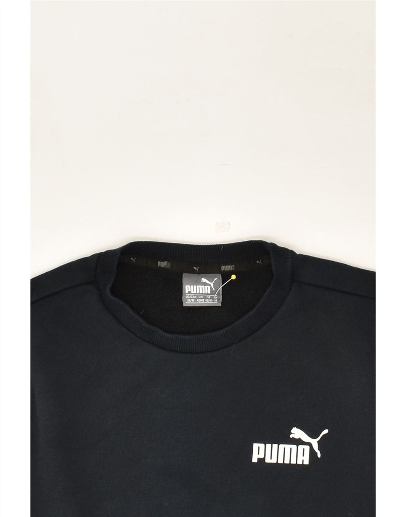 PUMA Mens Graphic Sweatshirt Jumper XS Black Cotton | Vintage Puma | Thrift | Second-Hand Puma | Used Clothing | Messina Hembry 