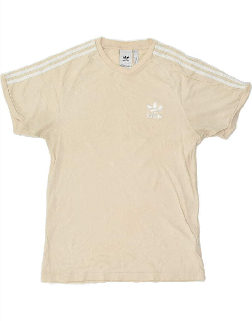 ADIDAS Mens T-Shirt Top Medium Beige Cotton | Vintage Adidas | Thrift | Second-Hand Adidas | Used Clothing | Messina Hembry 