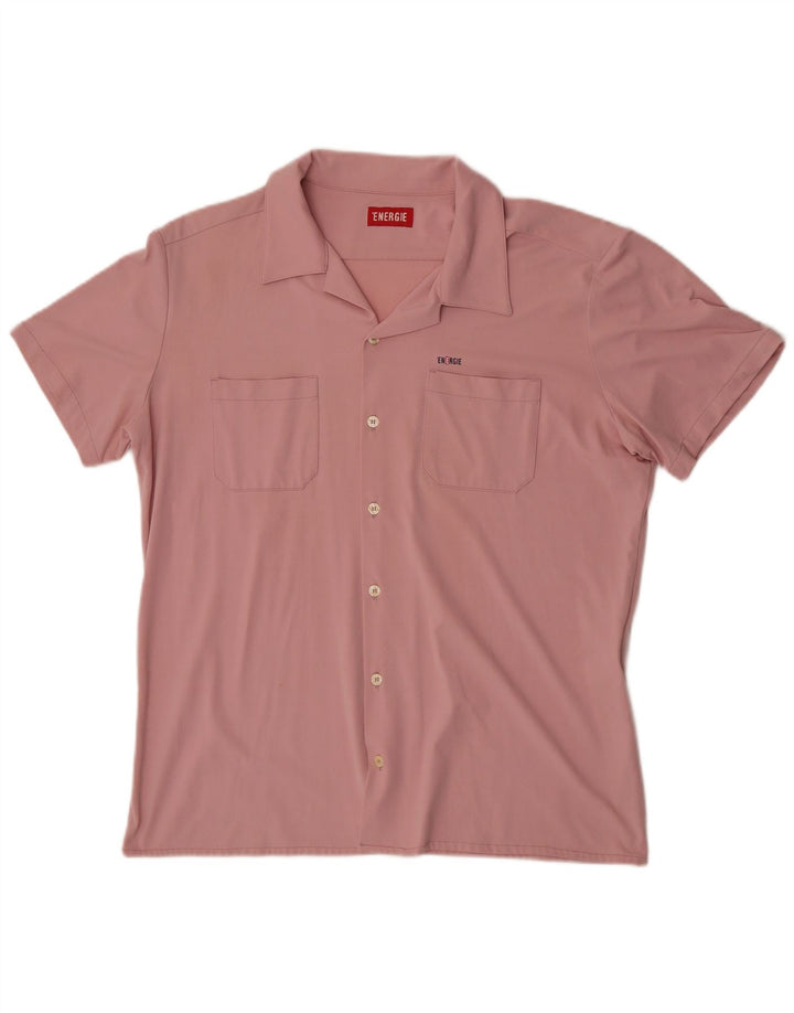 Energie Mens Short Sleeve Shirt XL Pink Tactel