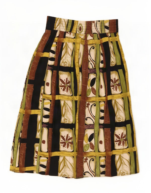 Vintage Womens Flared Skirt XL W32 Multicoloured Floral Viscose