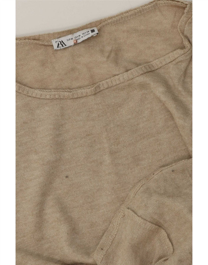 Zara Womens Vest Top UK 14 Medium Beige